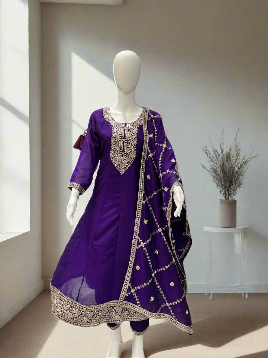Heavy Silk Suit Purple
