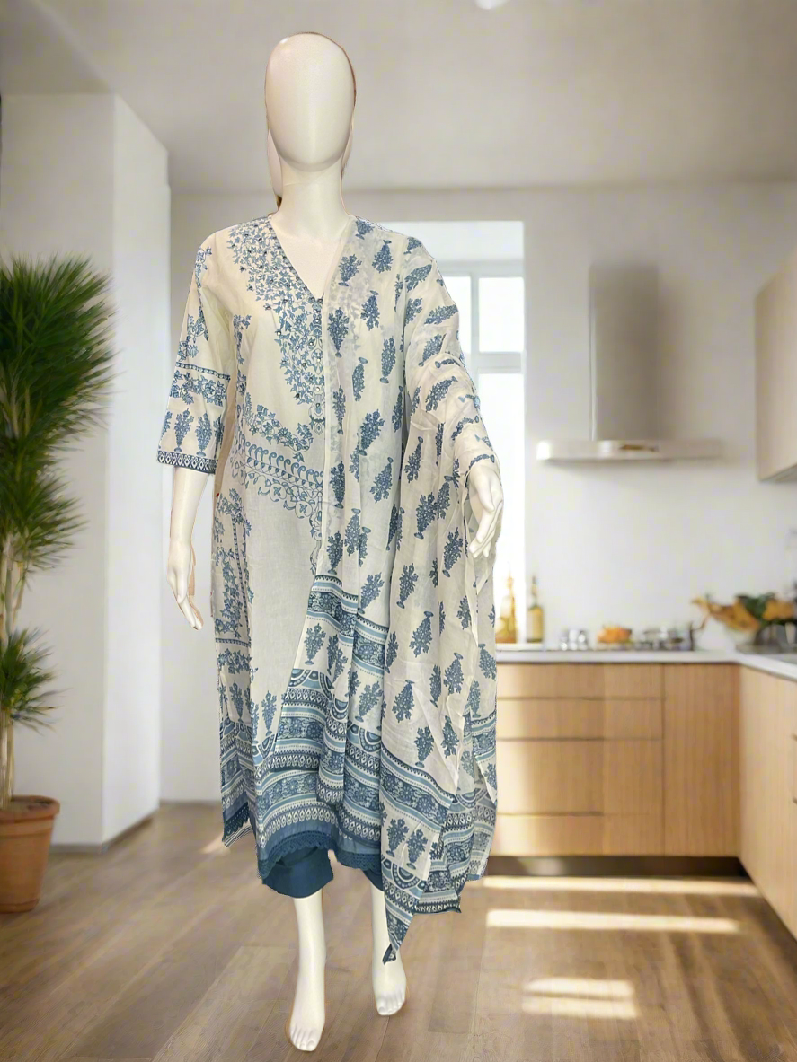 Cotton Suit with Thread Work